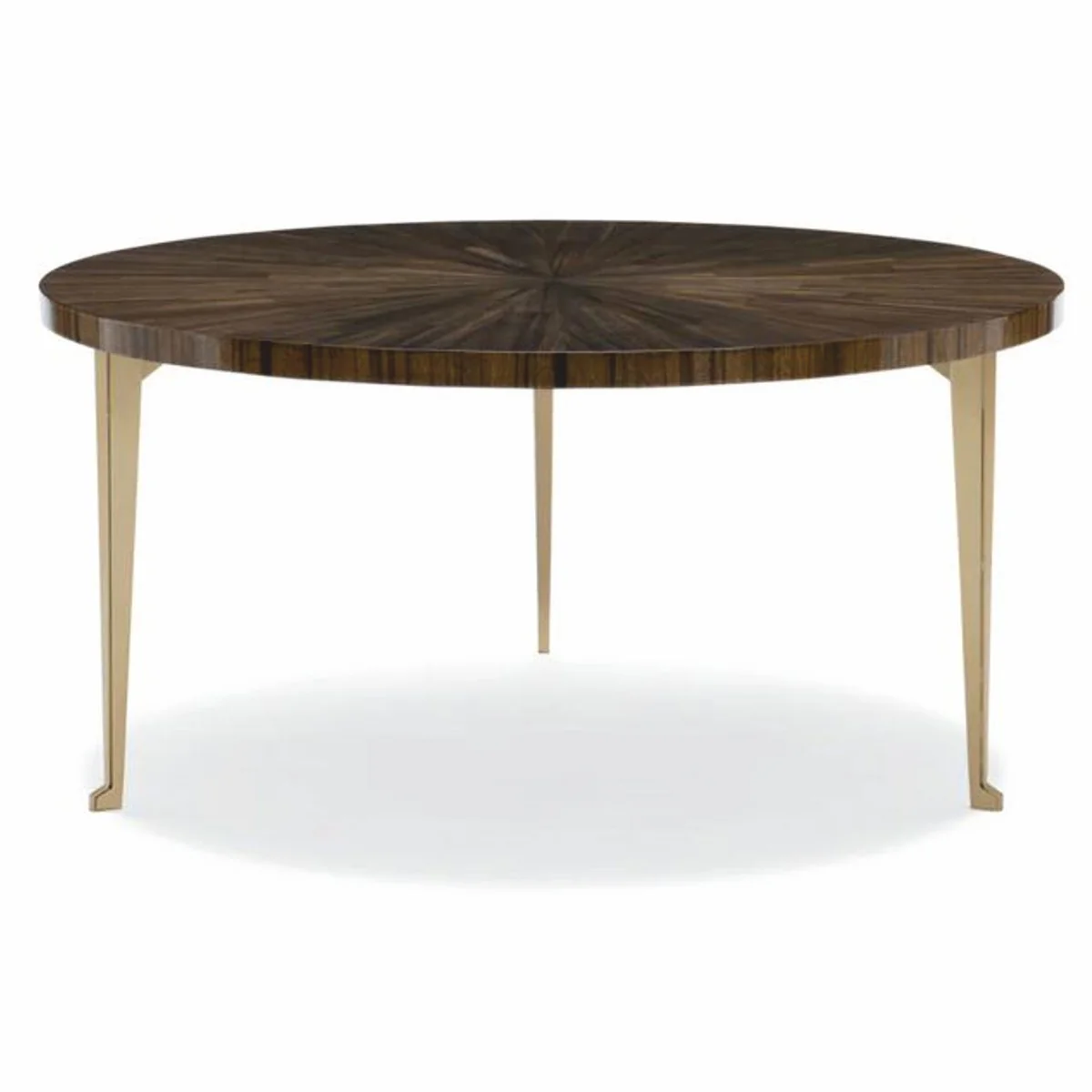 Luxury coffee table brown / gold Ø 96 cm - round living room table