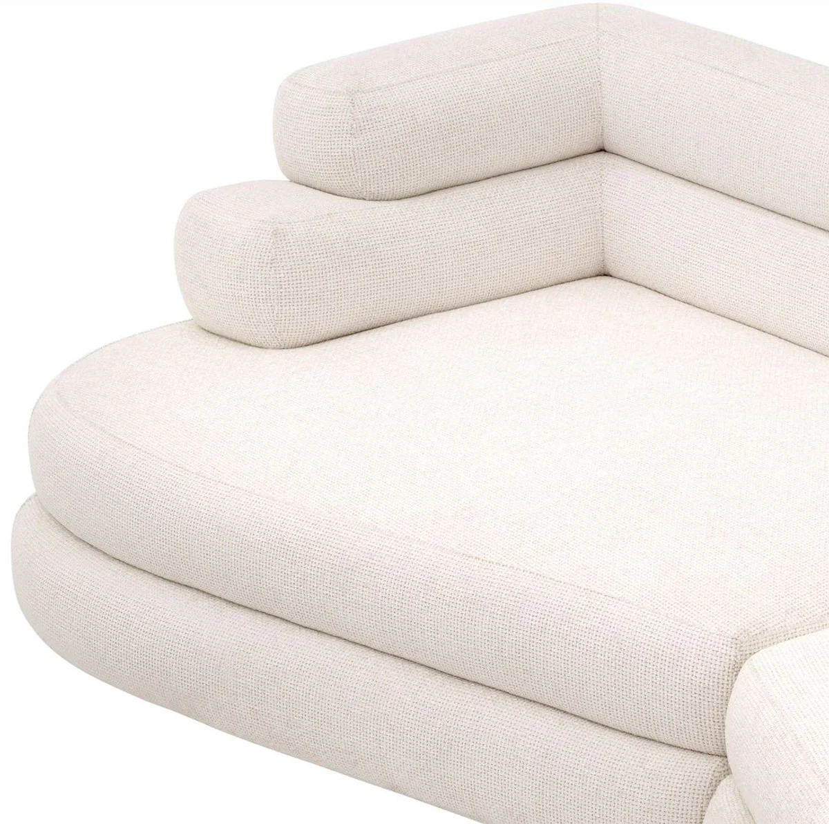Luxury sofa white / black 300 x 125 x H. 73 cm - Curved living room sofa - Hotel sofa - Living room furniture - Hotel furniture - Luxury furniture - Luxury furnishings