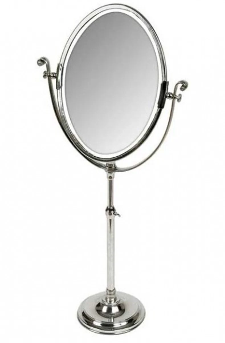 Luxury table mirror make-up mirror - dressing table mirror nickel-plated silver 40 x H. 85 - 110 cm