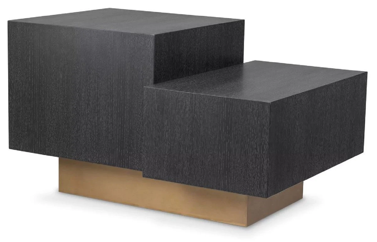 Luxury side table black gray / brass 70.5 x 50 x H. 40.5 cm - Modern living room table - Luxury designer furniture