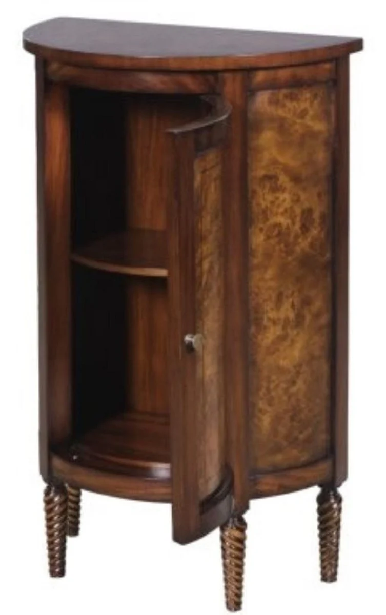 Luxury Art Nouveau chest of drawers light brown / brown 51 x 28 x H. 82 cm - Small semi-circular cabinet with door