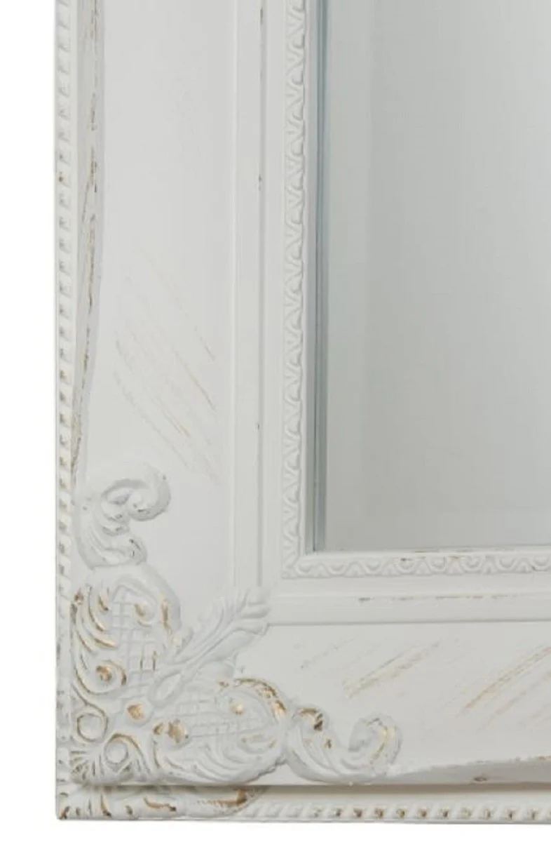 Baroque standing mirror white / gold 50 x H. 180 cm - handmade mirror with wooden frame and beautiful decorations