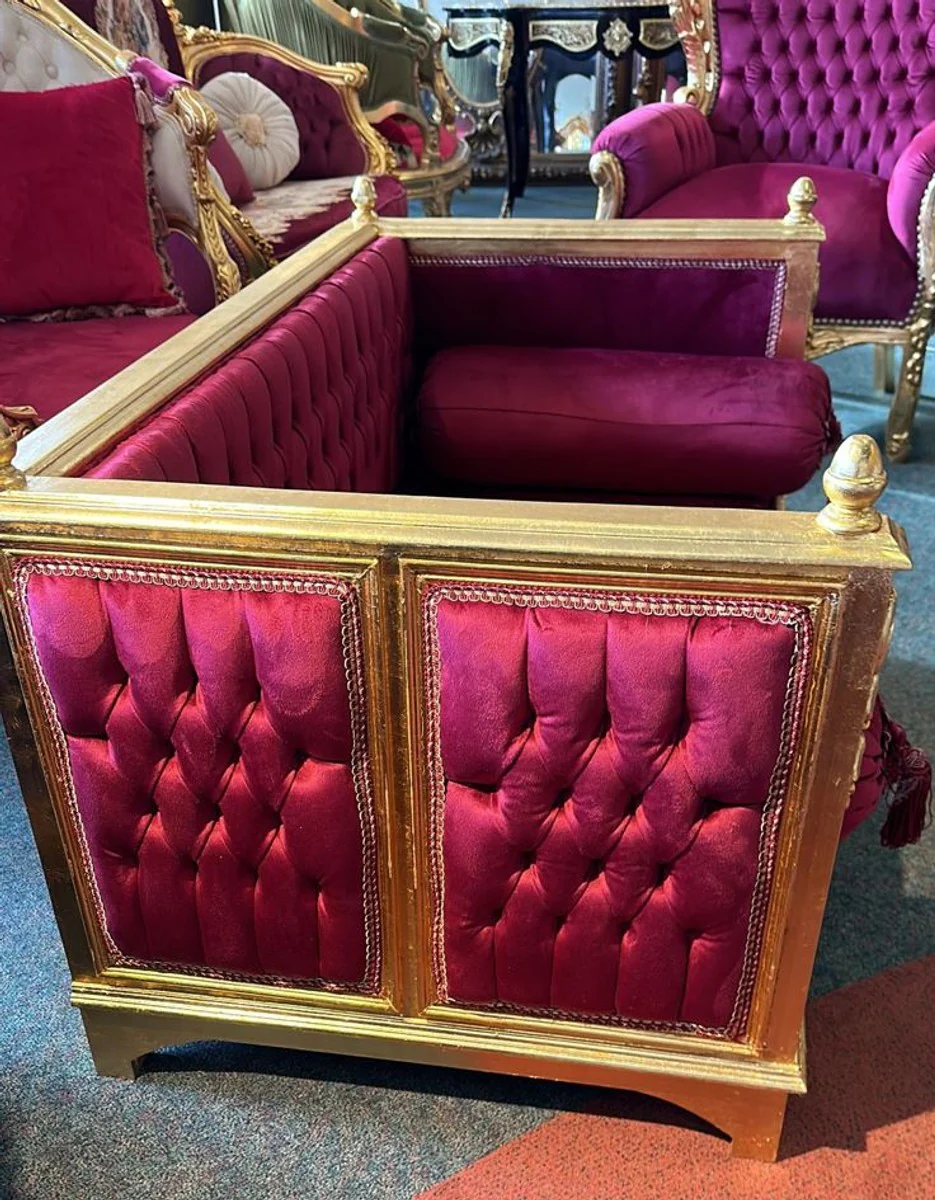 Baroque dog bed purple / gold - handmade antique style dog bed - magnificent dog furniture in baroque style - antique style animal furniture - baroque animal furniture