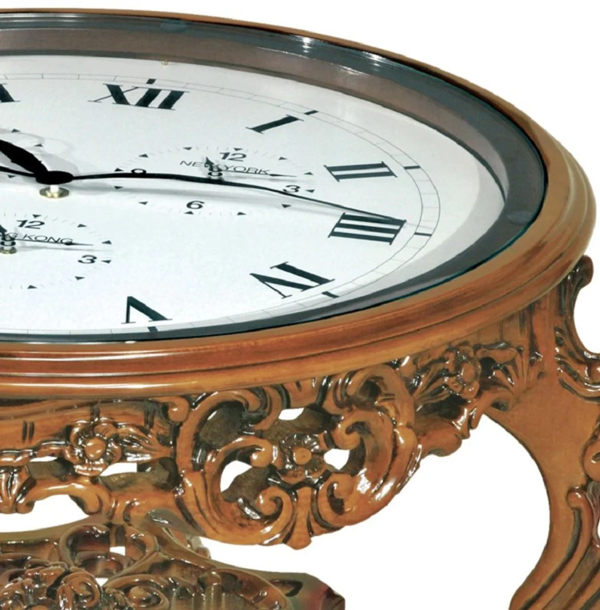 Luxury Baroque Coffee Table with Clock Brown - Magnificent Baroque Style Cocktail Table - Baroque Furniture - Baroque Interior - Noble & Magnificent - Luxury Quality - Made in Italy