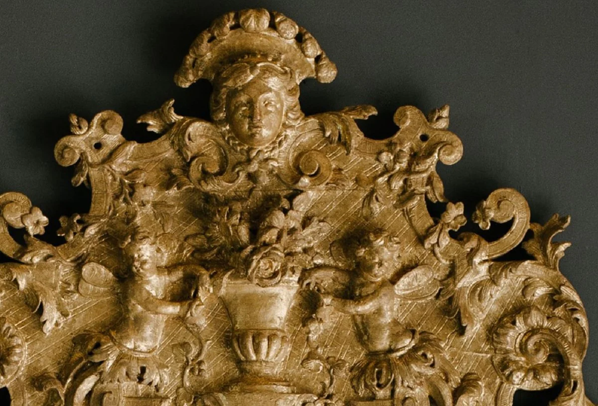 Baroque mirror gold 93 x H. 207 cm - Magnificent handmade wall mirror with beautiful decorations