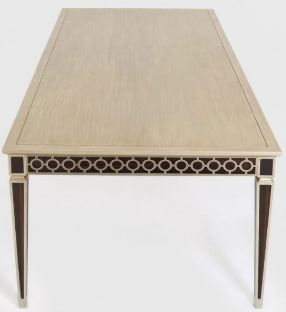 Luxury baroque dining table black / silver 240 x 110 x H. 78 cm - solid wood kitchen table - dining room table - dining room furniture in the baroque style