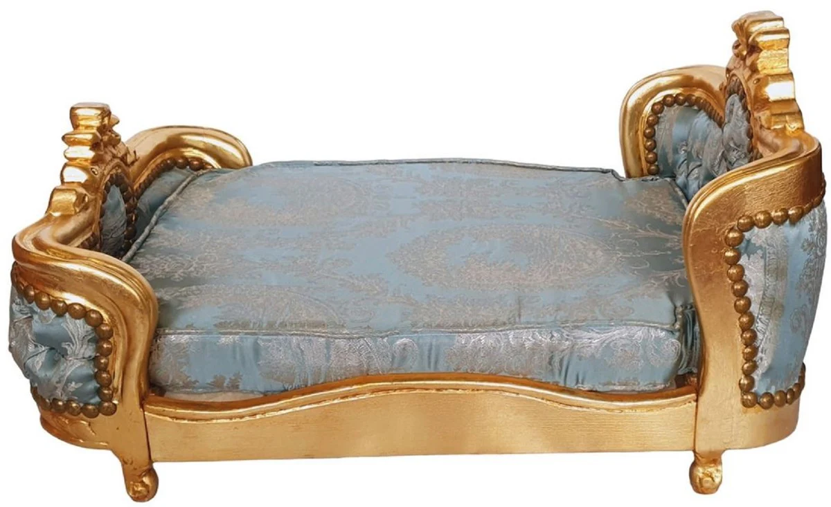 Baroque Dog Bed Green Pattern / Gold - Handmade Antique Style Dog Bed - Magnificent Dog Furniture in Baroque Style - Antique Style Animal Furniture - Baroque Animal Furniture