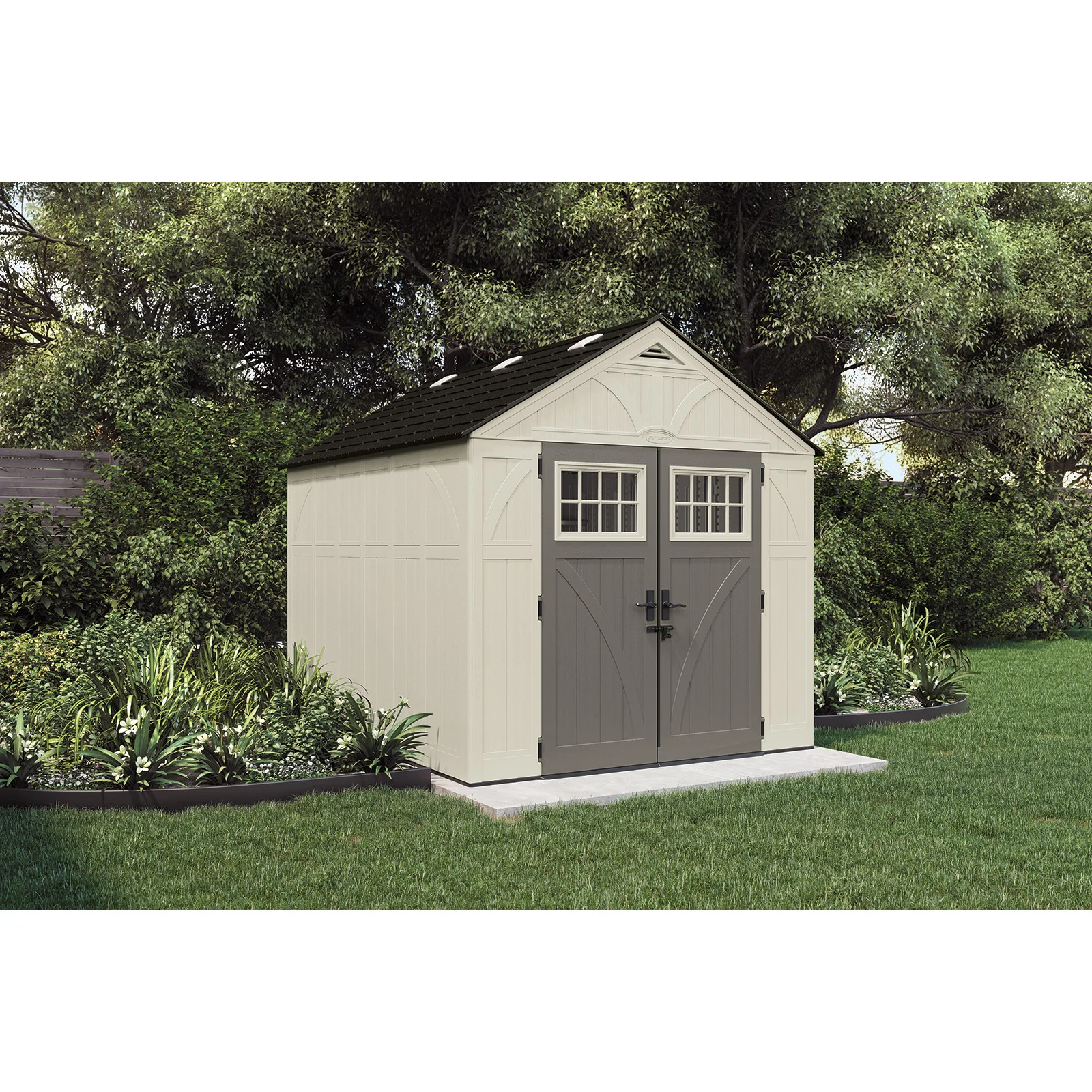 Suncast Outdoor Vanille 8 ft. W x 10 ft. D Resin Storage Shed