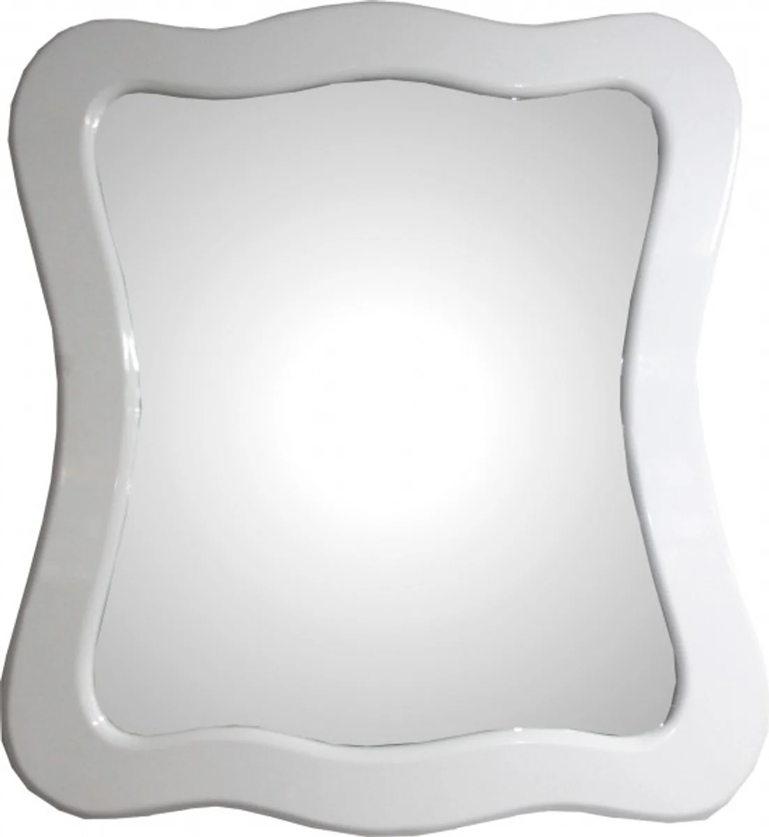 Baroque wall mirror white high gloss 95 x 89 cm - Baroque mirror