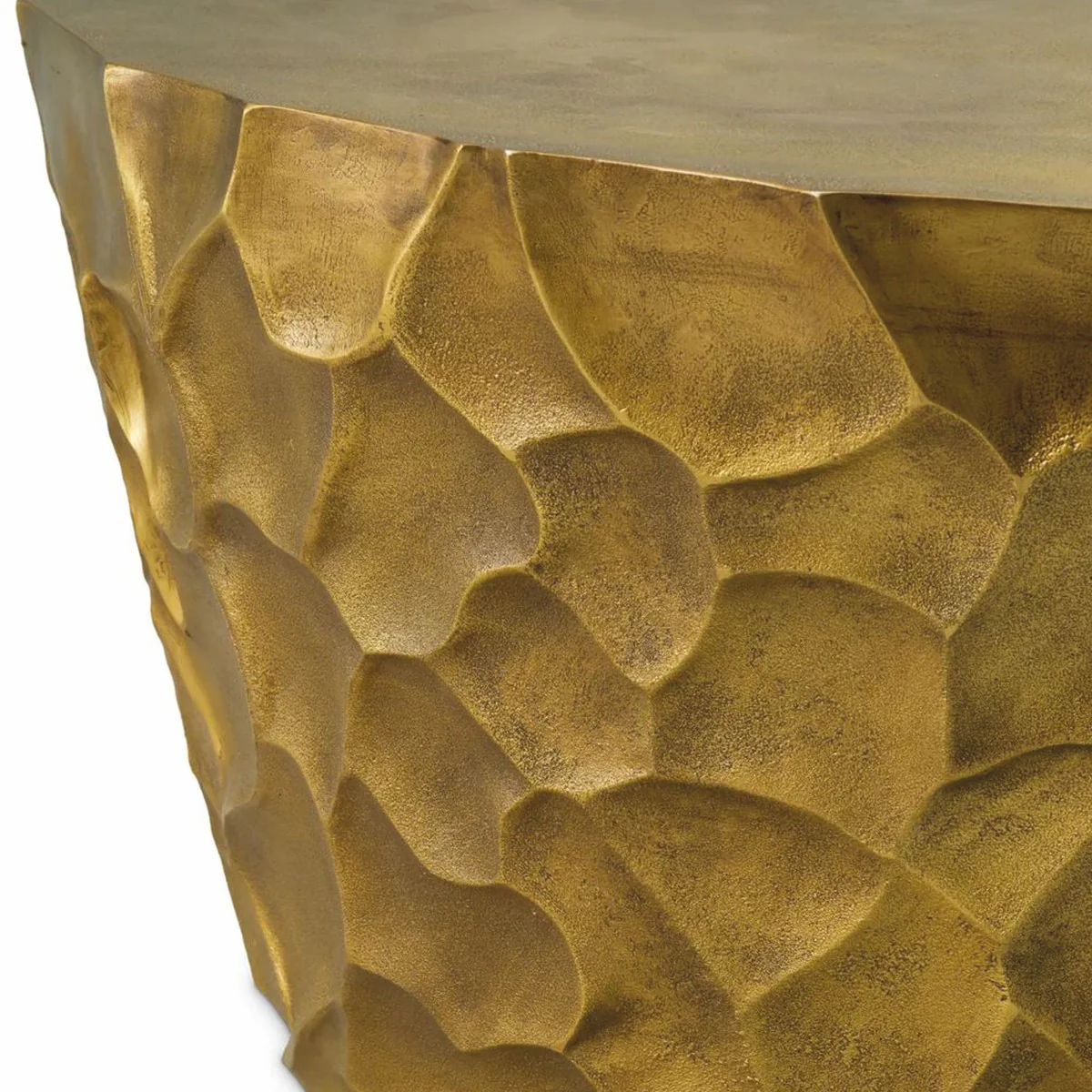 Luxury aluminum coffee table vintage brass Ø 101 cm - living room furniture