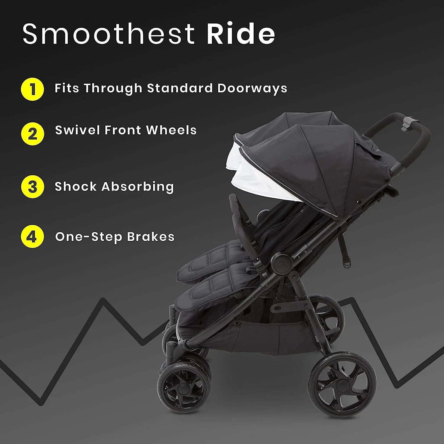 Destination Ultralight Side x Side Doppelkinderwagen, Midnight