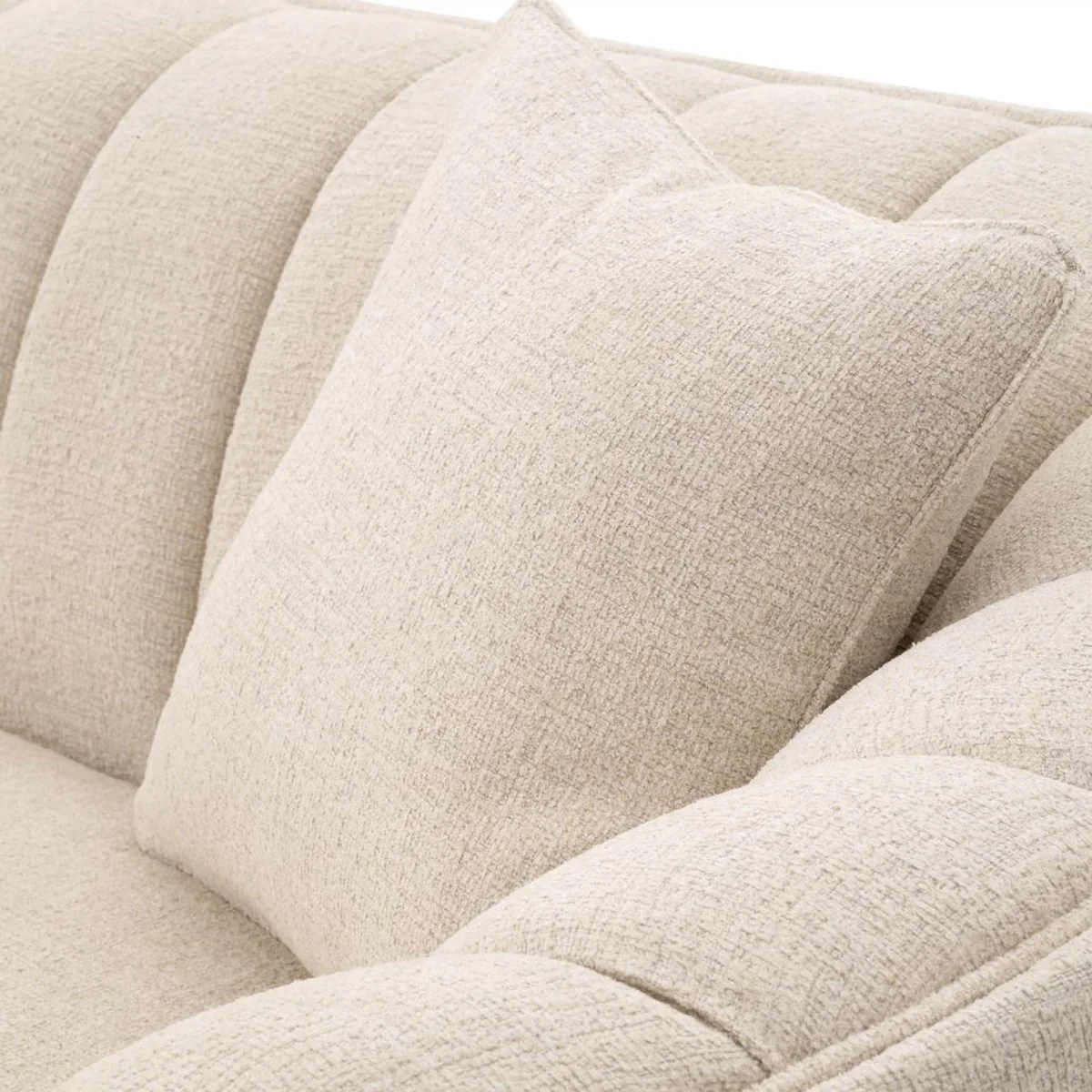 Luxury sofa beige / black 240 x 96 x H. 74.5 cm - living room sofa with 2 cushions - living room furniture - luxury furniture - living room furnishings - luxury furnishings - luxury quality