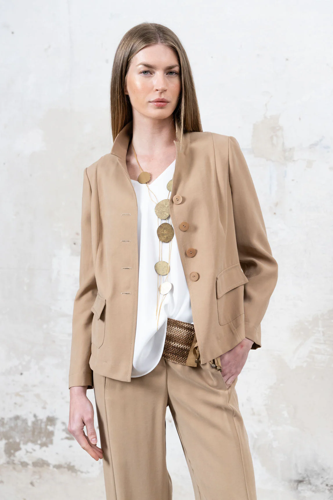Rivera-Spanien Blazer Rochelle Kamel