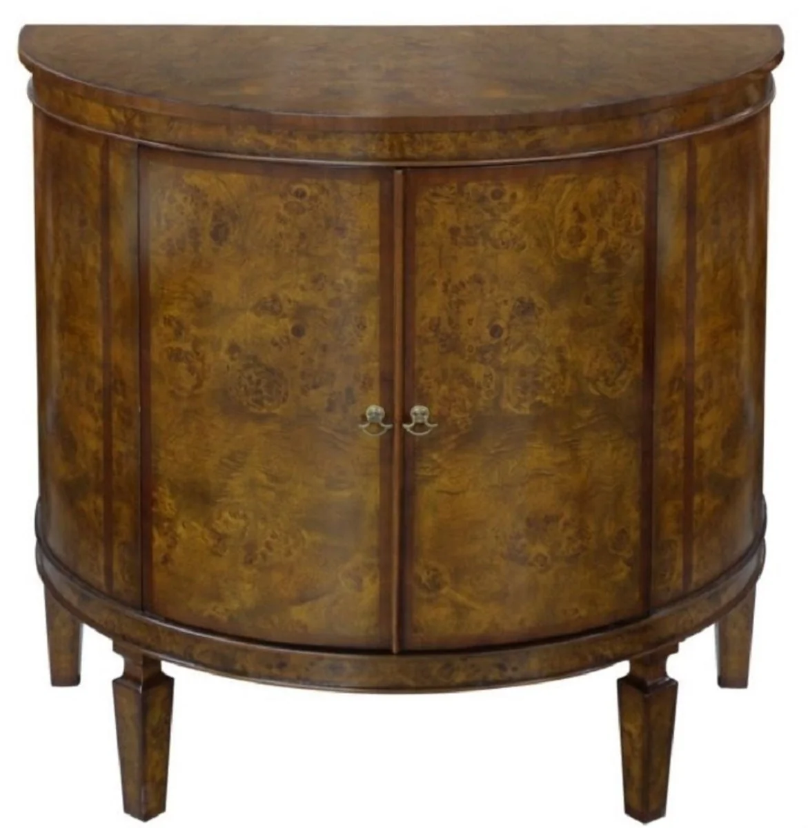 Luxury Art Nouveau chest of drawers light brown / brown 84 x 45 x H. 83 cm - Small semi-circular cabinet with 2 doors