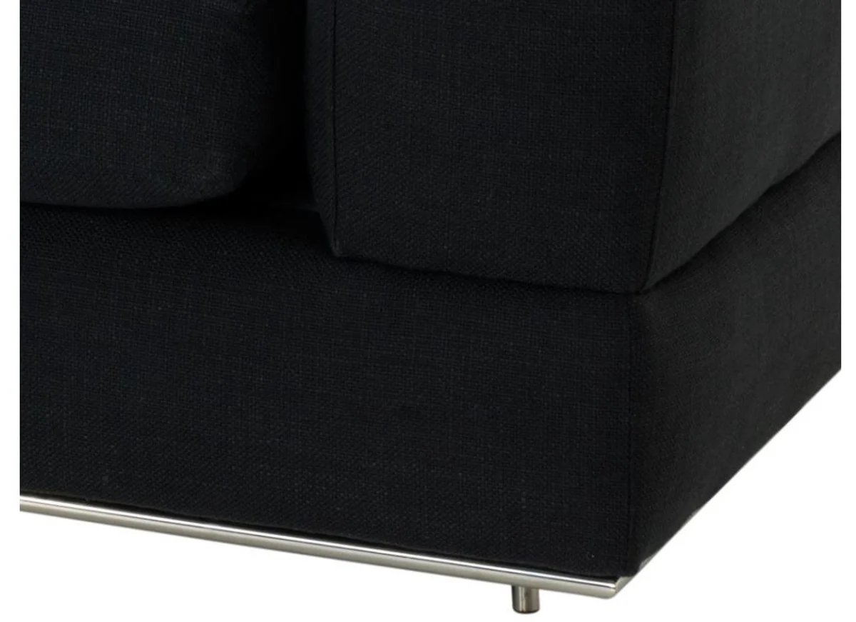 Designer sofa black right side 231 x 101 x H. 85 cm - luxury living room furniture