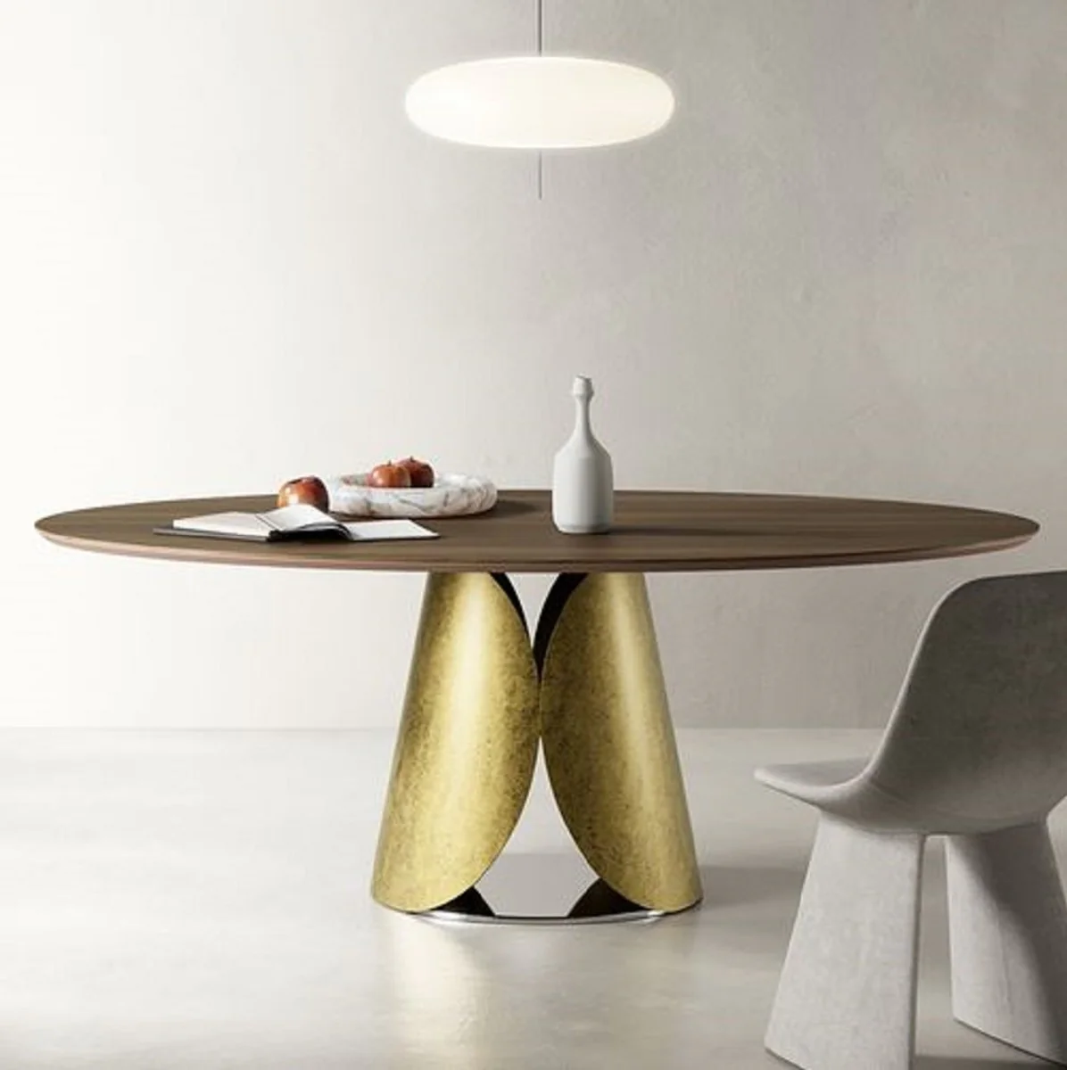 Luxury dining table brown / gold / silver 200 cm - Made in Italy