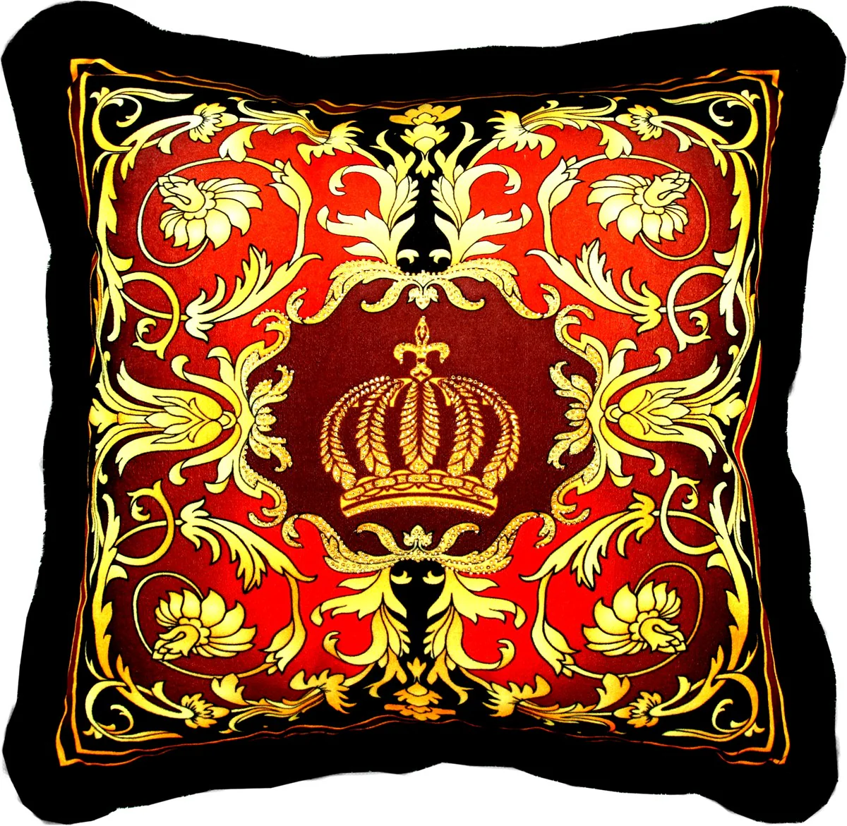 Harald Glööckler luxury baroque decorative cushion Pompöös by Bordeaux / black / gold with glittering stones - Glööckler cushion