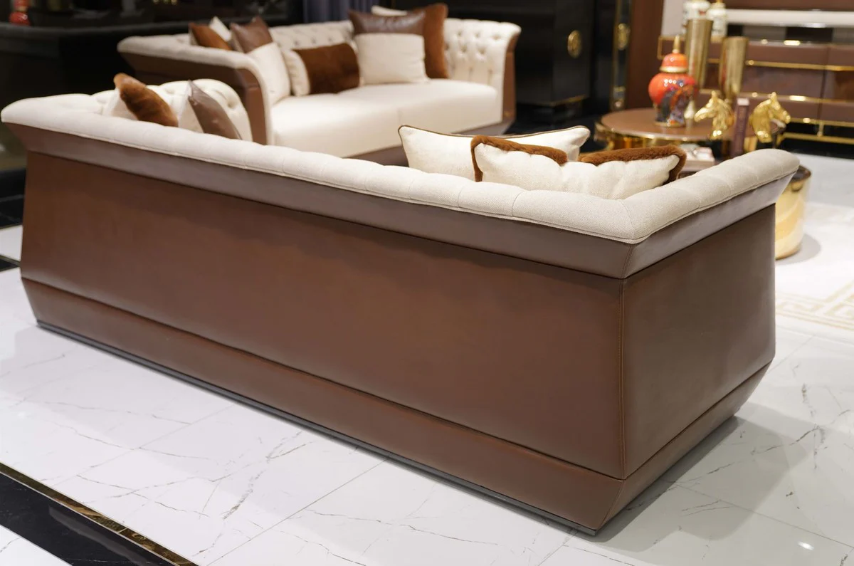 Luxury Chesterfield Sofa Natural Colors / Brown / Gray - Living Room Sofa - Hotel Sofa - Living Room Furniture - Hotel Furniture - Chesterfield Furniture - Luxury Furniture - Luxury Furnishings