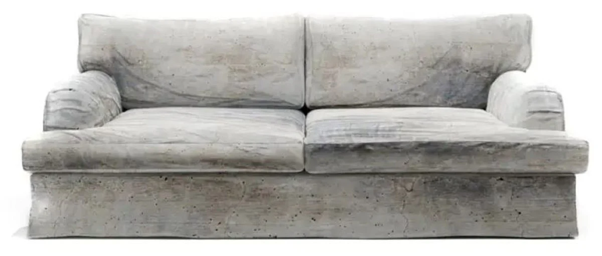 Luxury velvet sofa cement gray 215 x 97 x H. 82 cm - living room sofa - hotel sofa - living room furniture - hotel furniture - luxury furniture - living room furnishings - luxury furnishings