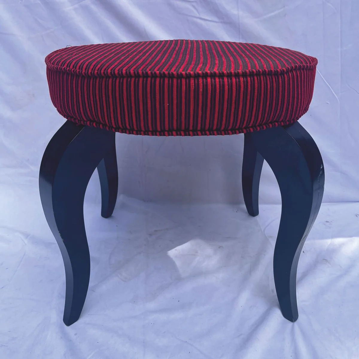 Barock Hocker Rot / Schwarz H. 49 cm - Barockstil Möbel