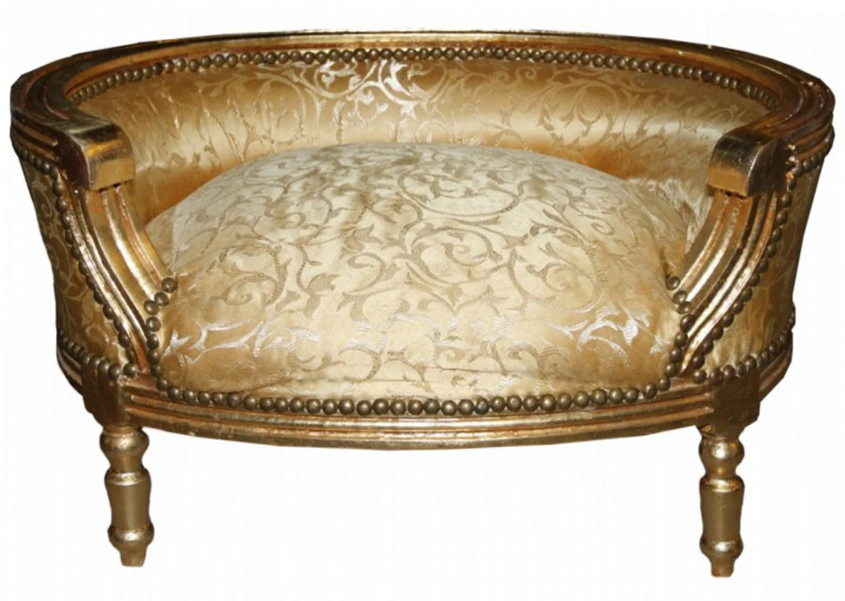 Baroque Dogs & Cats Sofa Gold Pattern / Gold - Dog Chair Seat Dog Bed Cat Bed Dog Cat Furniture