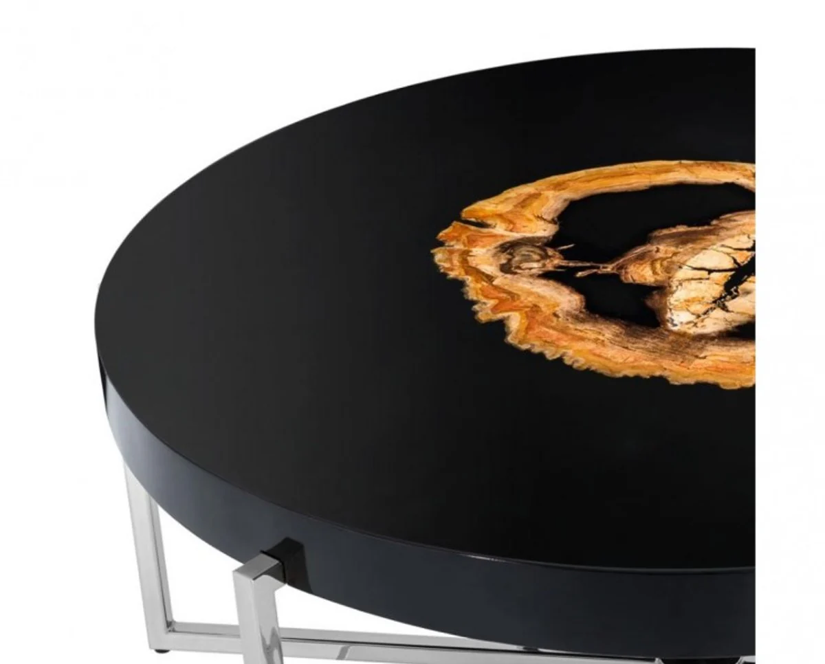 Luxury coffee table coffee table hollow steel nickel finish 91 x H 39 cm - Luxury Collection