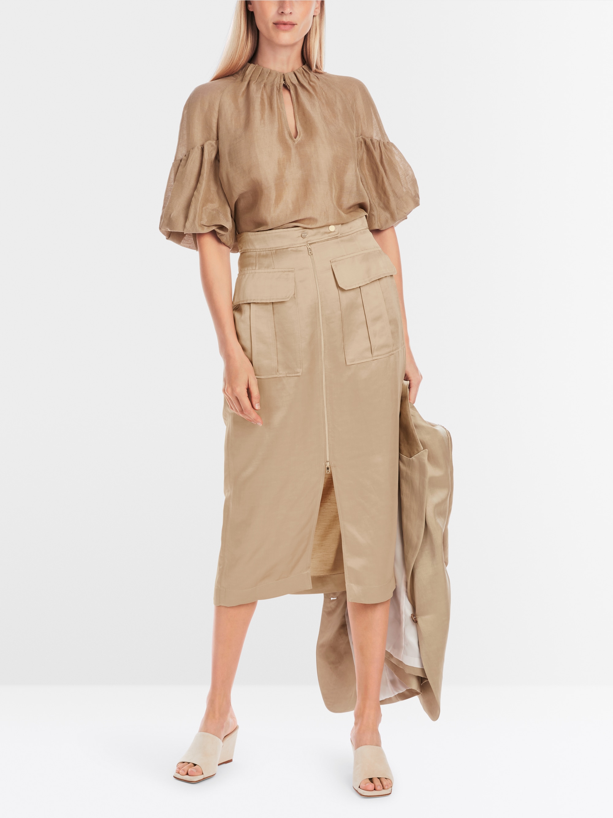 Marc-Cain Schmaler Midirock mit Reißverschluss