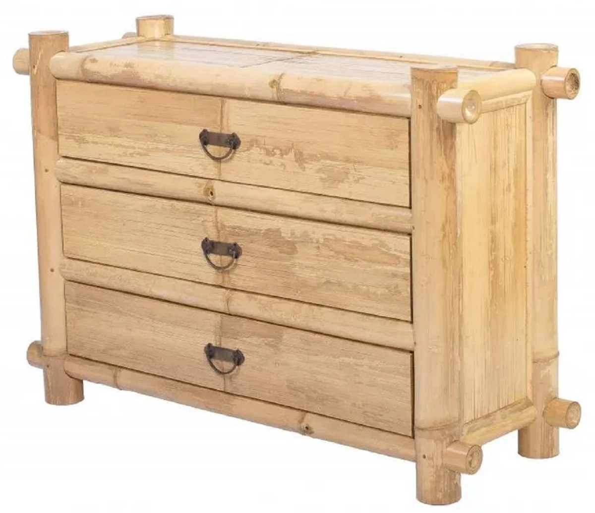 Luxury bamboo chest of drawers with 3 drawers natural colors 120 x 40 x H. 80 cm - Bedroom chest of drawers - Bedroom furniture - Bamboo furniture - Luxury furniture - Luxury furnishings