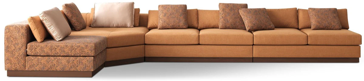 Luxury corner sofa light brown / brown / dark brown 450 x 225 x H. 73 cm - living room sofa - living room furniture - luxury furniture - luxury living room furnishings