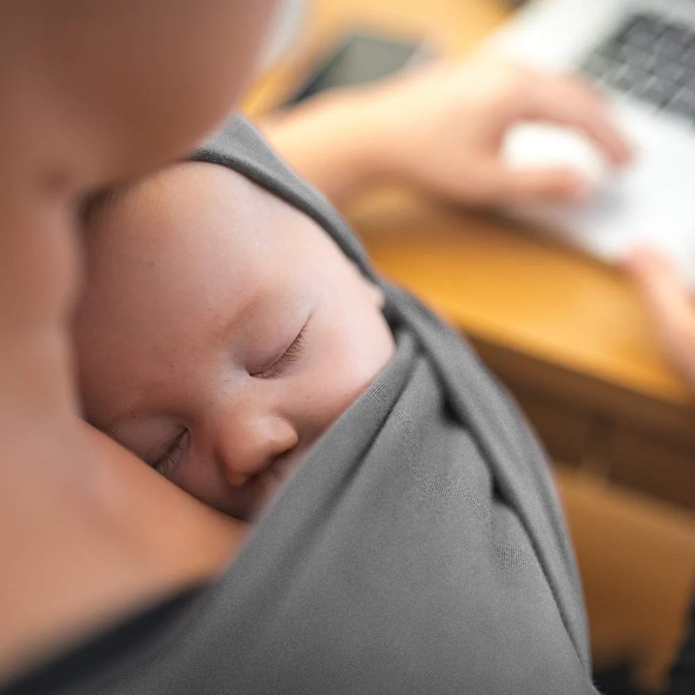 Baby-Wickeltrage, freihändige Babytrage, leicht, atmungsaktiv, weich, perfekt für Neugeborene und Babys, als Duschgeschenk, Schwarz