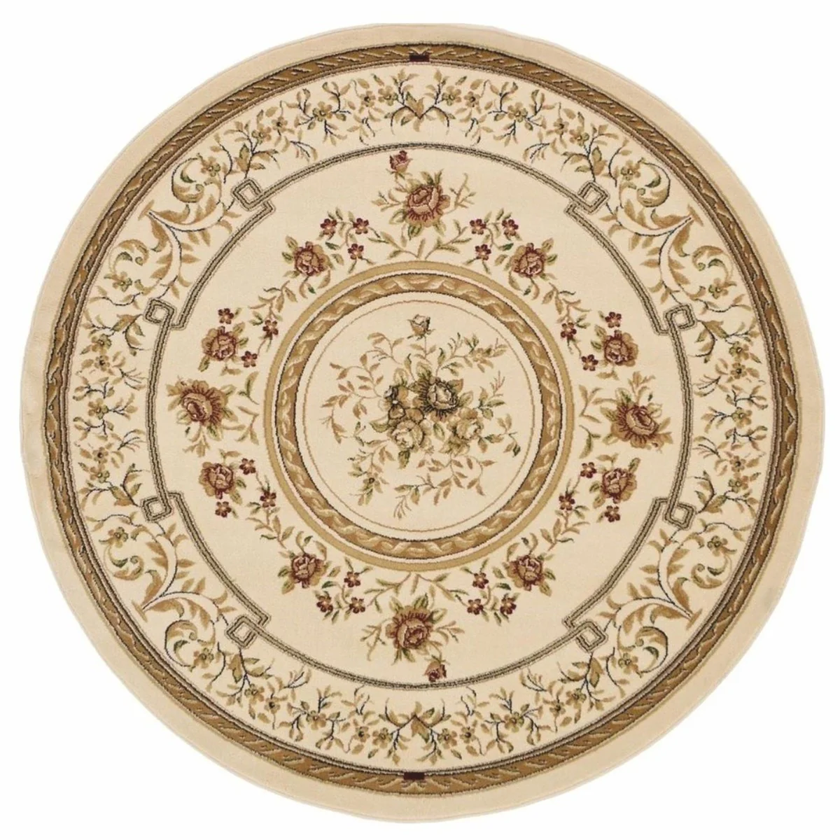 Luxury Baroque Living Room Carpet Beige / Brown - Various Sizes