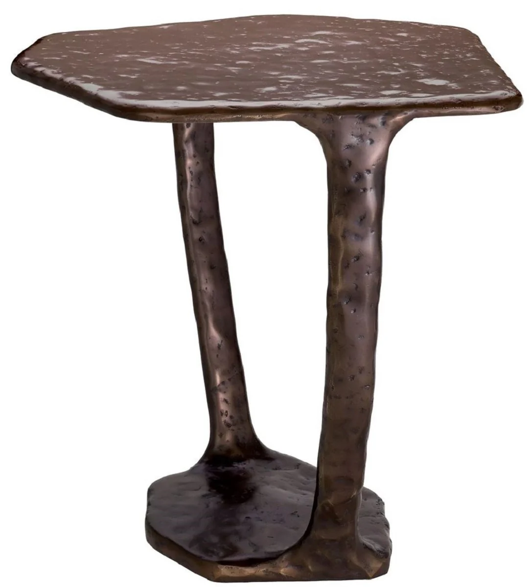 Luxury designer side table bronze 48 x 46 x H. 50 cm - aluminum table - living room furniture - luxury furniture - luxury furnishings - living room furnishings
