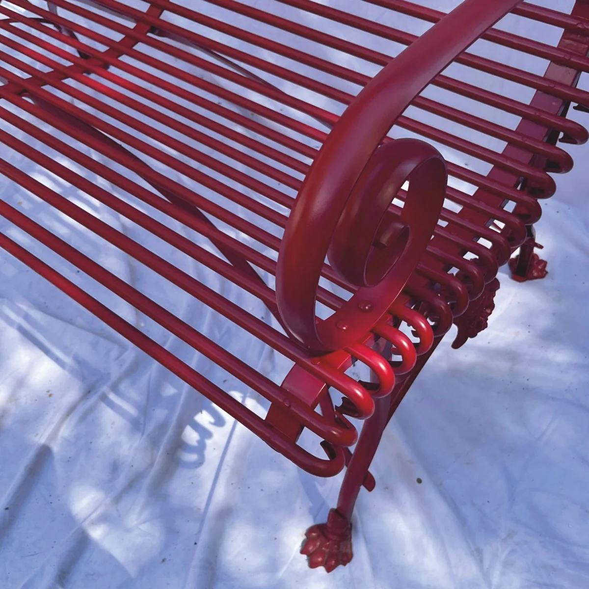 Art Nouveau garden bench dark red 120 cm - Baroque & Art Nouveau garden furniture