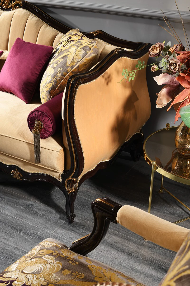 Luxury Baroque Living Room Set - 2 Sofas & 2 Armchairs & 1 Coffee Table - Baroque Furniture - Noble & Magnificent - Luxury Quality - Made in Italy