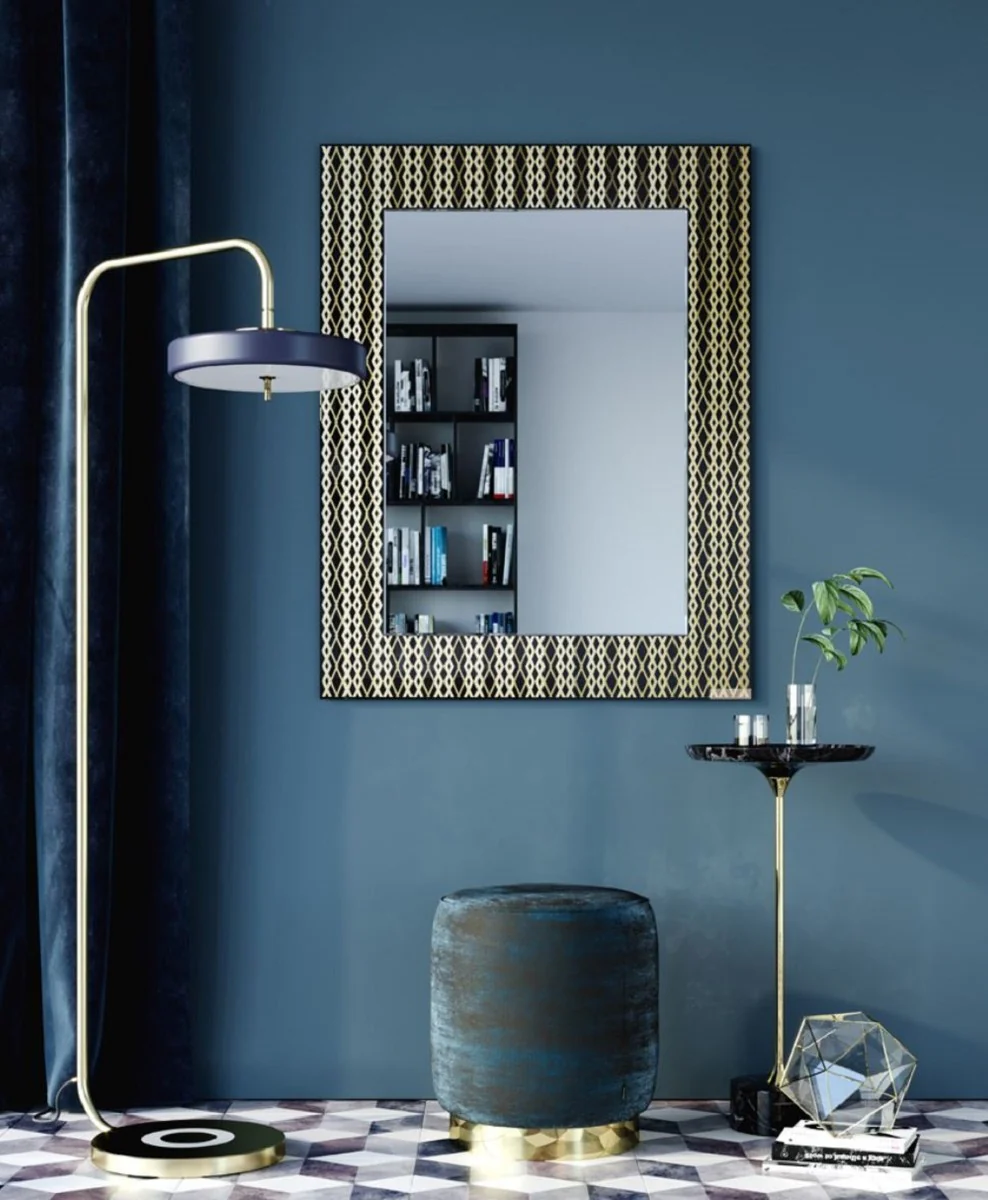 Designer wall mirror black / bronze / gold 99 x H. 127 cm - living room mirror - cloakroom mirror - luxury quality