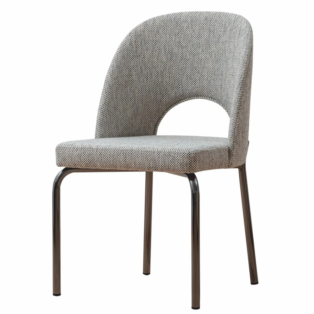 Luxus Esszimmer Stuhl Grau / Schwarz H. 87 cm - Esszimmer Möbel