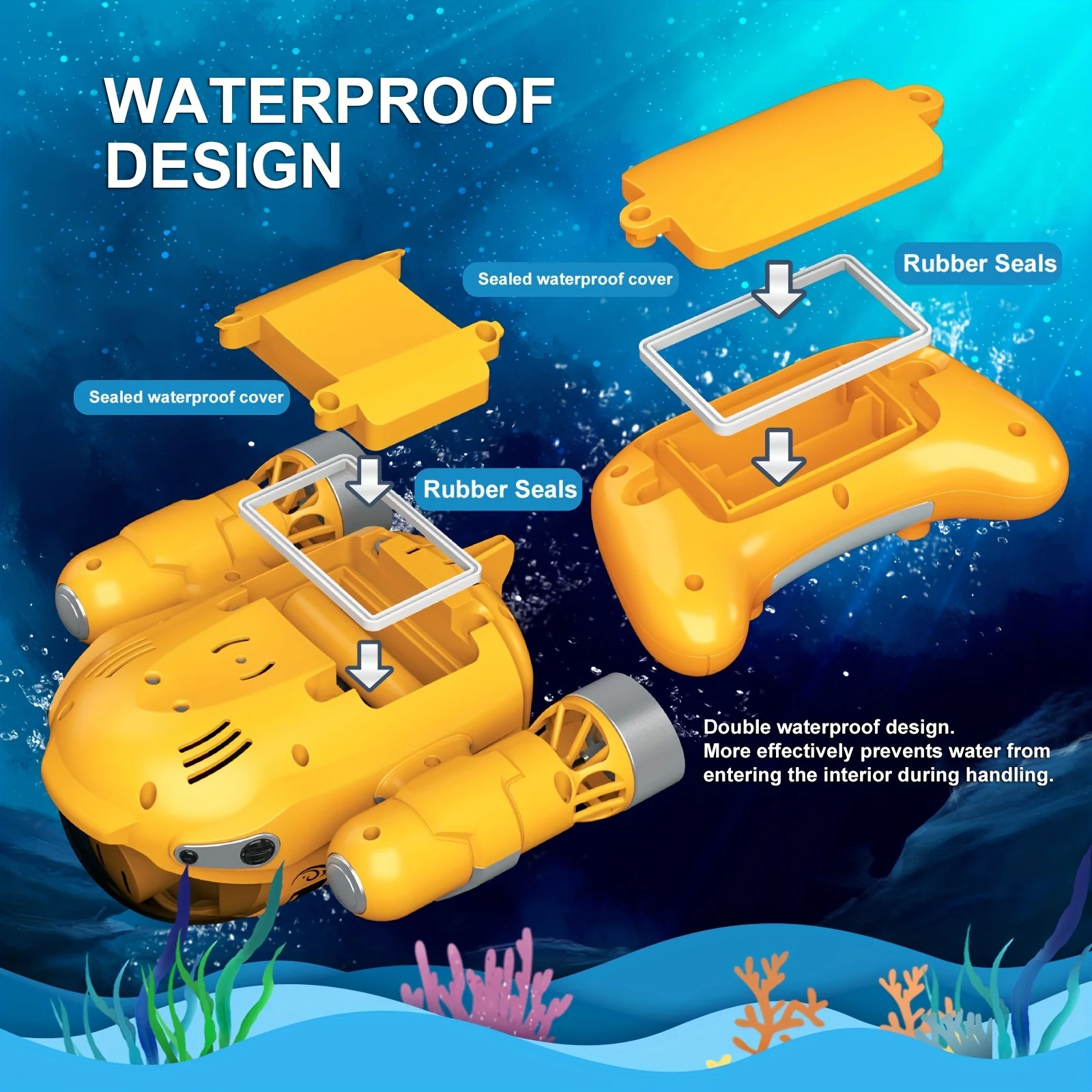 TUSEANG Ferngesteuertes Boots-Poolspielzeug: 2,4 GHz RC-Boot-Wasserspielzeug mit leuchtendem Spray und wasserdichter Fernbedienung – perfektes Geschenk für Kinder und Jungen und Mädchen!