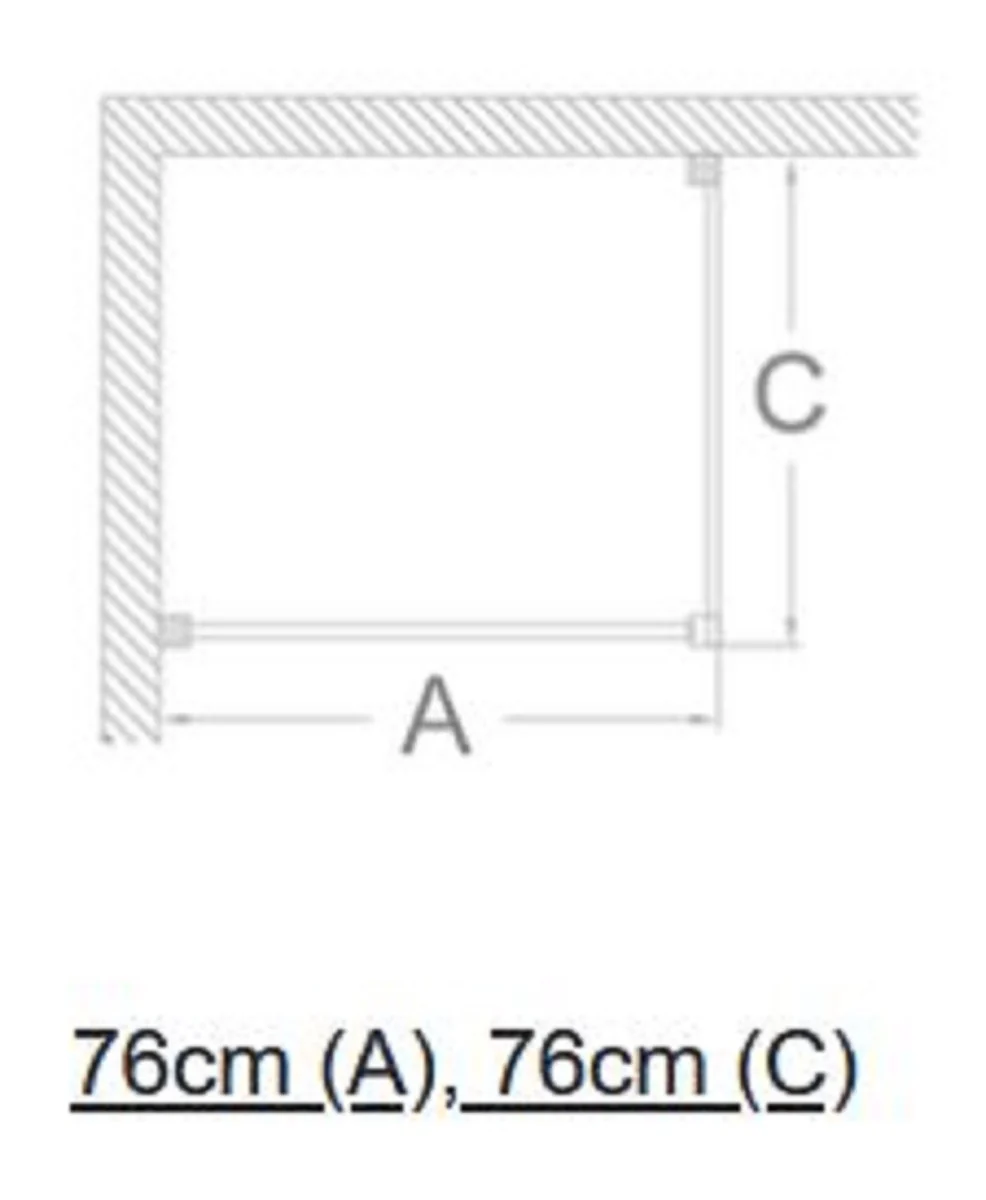 Luxury bathroom shower door with side wall silver 76 x 76 x H. 195 cm - Shower cubicles glass door - Bathroom accessories - Luxury shower doors - Luxury quality