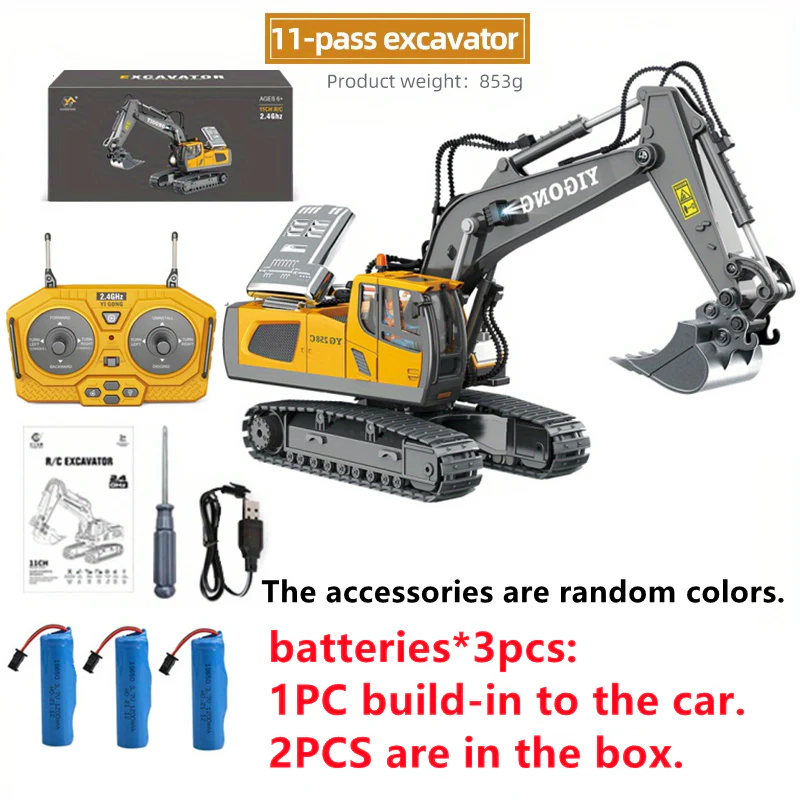 Ferngesteuertes Baufahrzeug-Modell-Spielzeugauto-Set – Legierungsbagger, Bulldozer, Muldenkipper und mehr – perfekte Eltern-Kind-Outdoor-Aktivität und Geschenk!