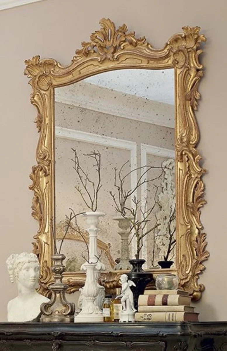 Luxury Baroque Mirror Antique Gold - Handmade Italian Baroque Style Wall Mirror with Antique Mirror Glass - Luxury Baroque Style Furniture - Baroque Furniture - Made in Italy