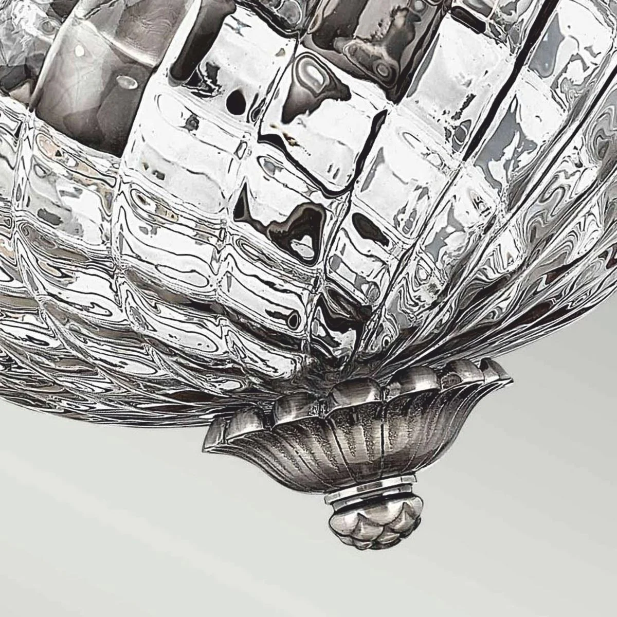 Baroque crystal ceiling light antique silver Ø 40.6 cm