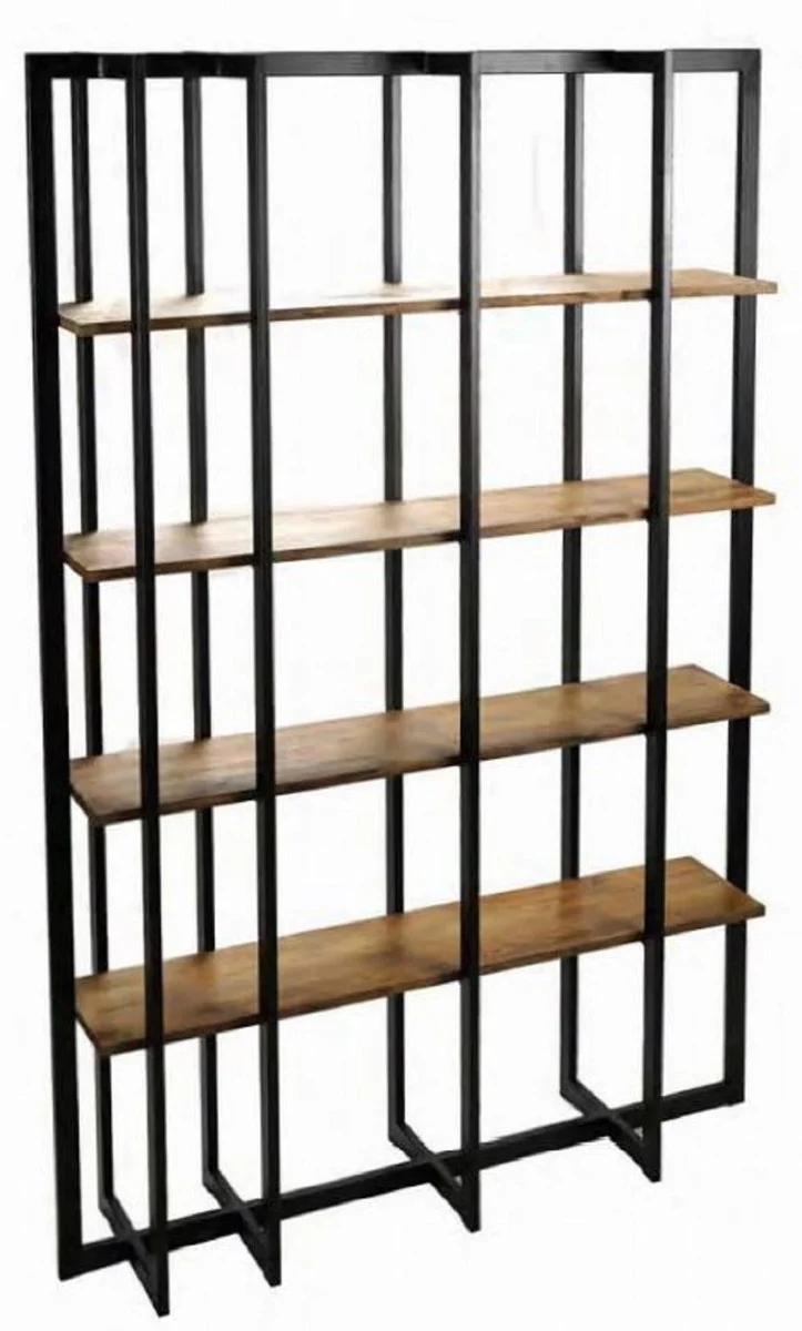 Luxury shelf cabinet brown / black 140 x 35 x H. 200 cm - living room cabinet - bookcase - luxury furniture