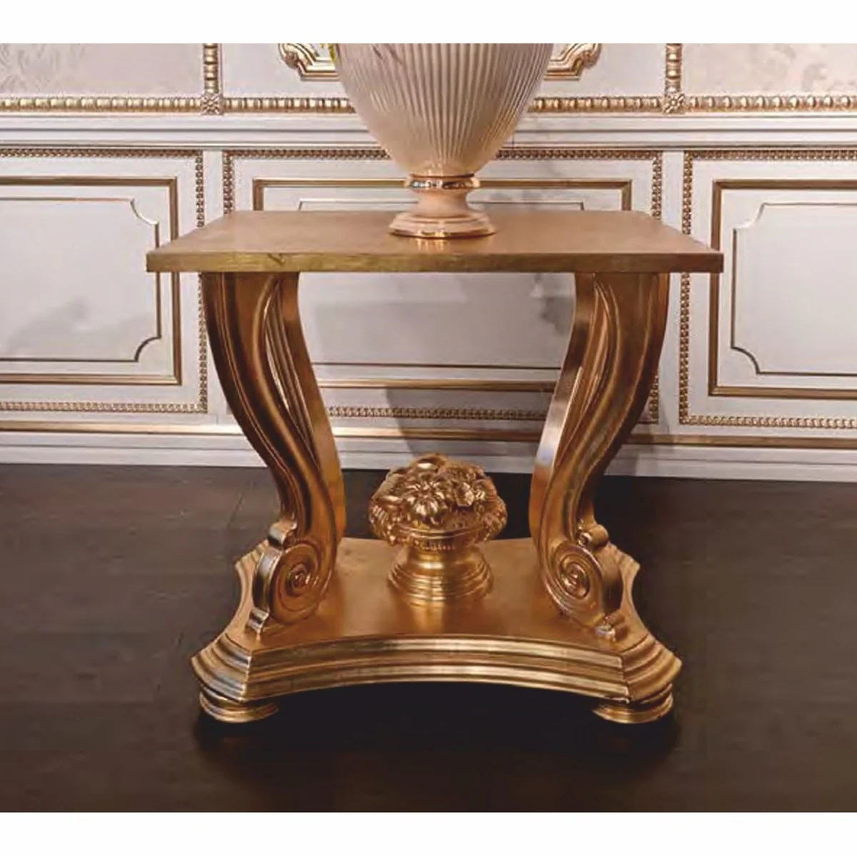 Luxury Baroque side table gold H. 69 cm - Made in Italy