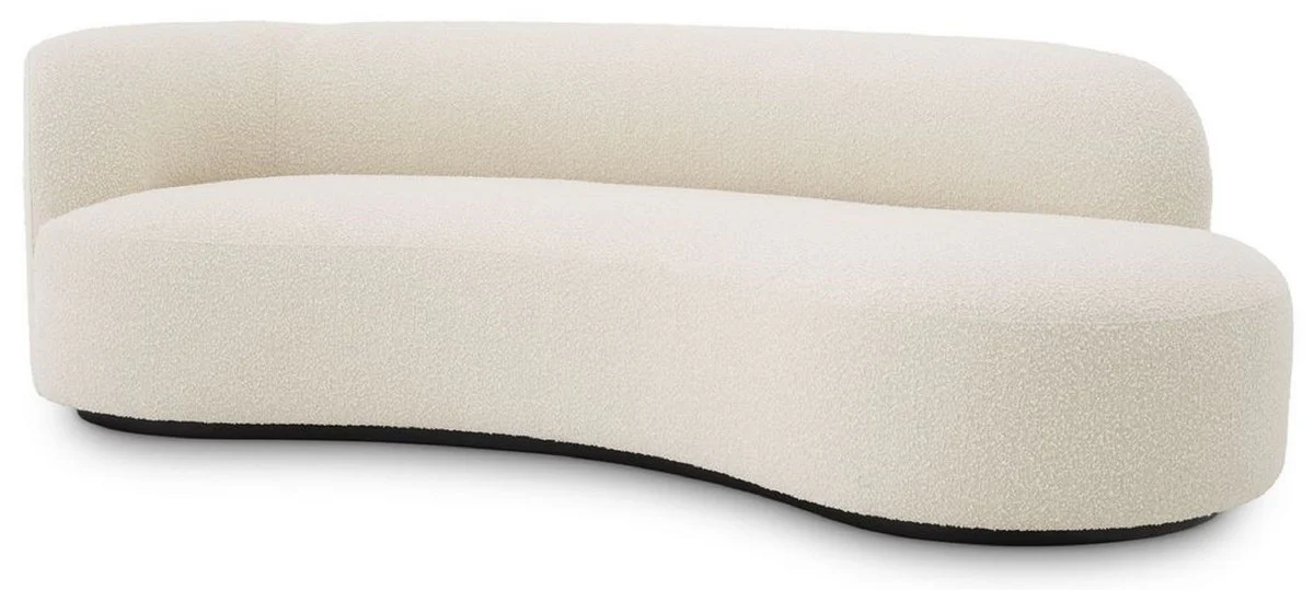 Luxury sofa cream / black 230 x 110 x H. 68 cm - Curved living room sofa - Hotel sofa - Luxury quality