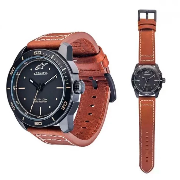 RELOJ ALPINESTARS 3H LEATHER MARRON / NEGRO