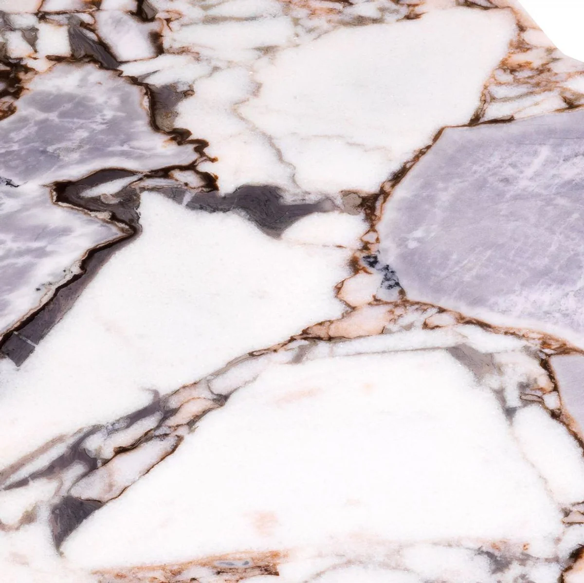 Luxury coffee table multicolored / brass 100.5 x 88.5 x H. 37 cm - stainless steel living room table with marble top - living room furniture - luxury furniture - living room furnishings - luxury quality