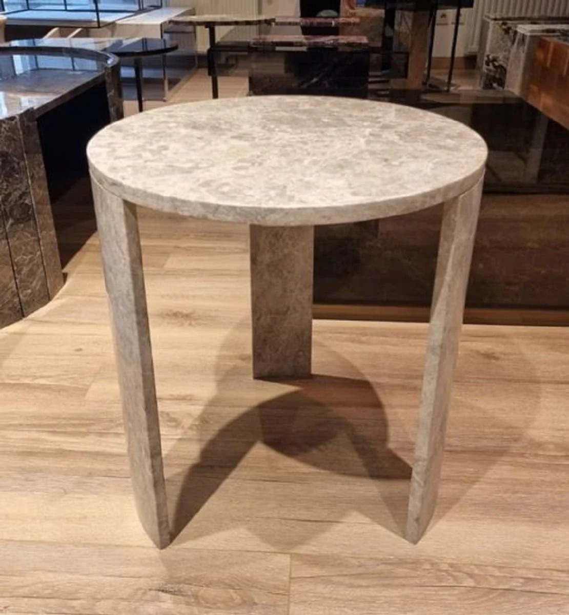 Luxury marble side table gray Ø 48 cm