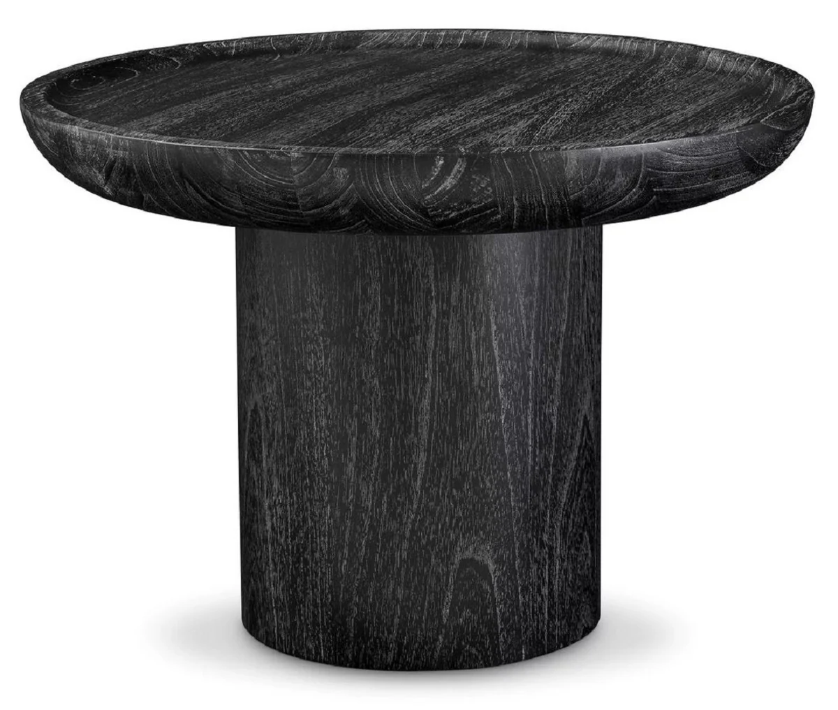 Luxury side table black gray Ø 64.5 x H. 46 cm - Round solid wood table - Solid wood living room furniture - Luxury quality
