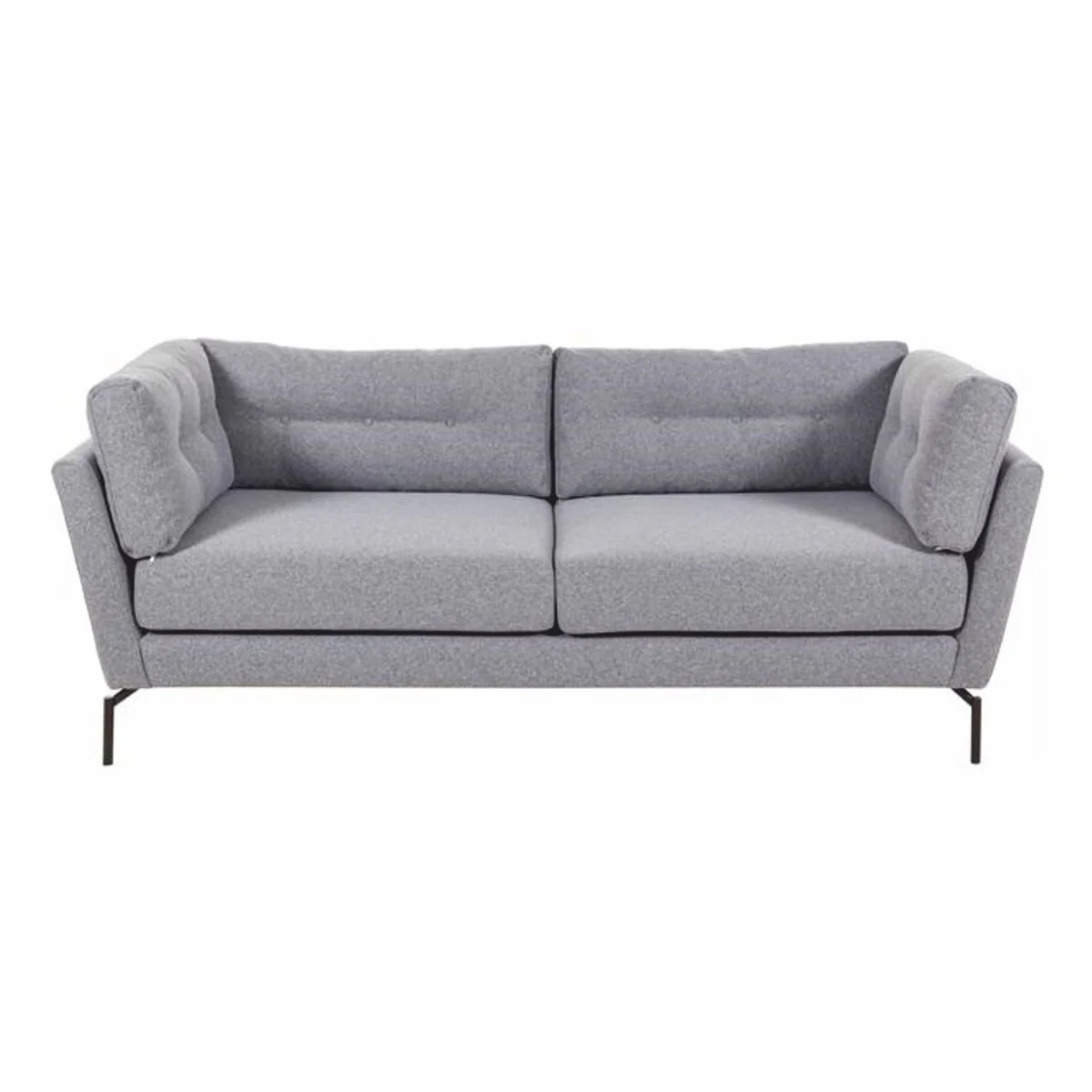 Luxus Wohzimmer Sofa Grau / Schwarz 220 cm - Wohnzimmer Möbel