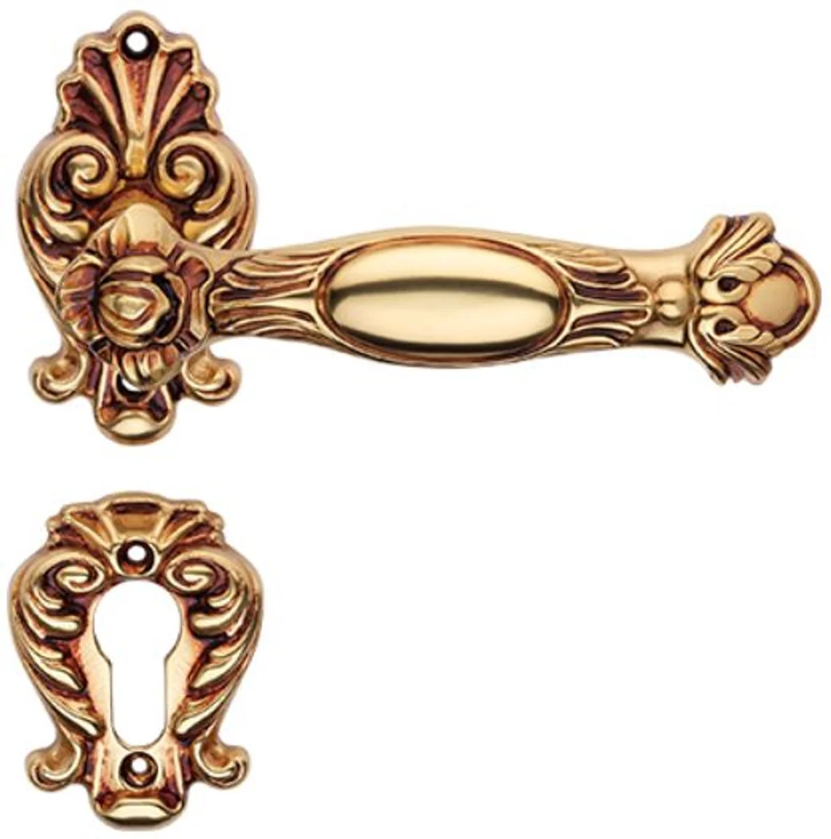 Baroque door handle set French gold 15 x H. 8.2 cm - Baroque decorative accessories